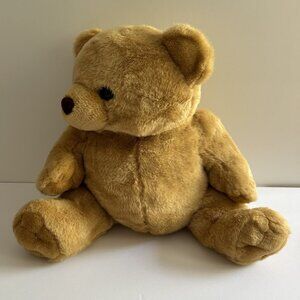 Vtg 13” Golden Brown Teddy Bear Stuffed Plush Cuddly Animal By Prettique Inc.,